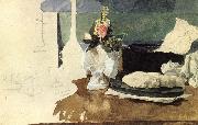 Mikhail Vrubel Still life with flowers,A Paper-weight,and other objects oil painting picture wholesale